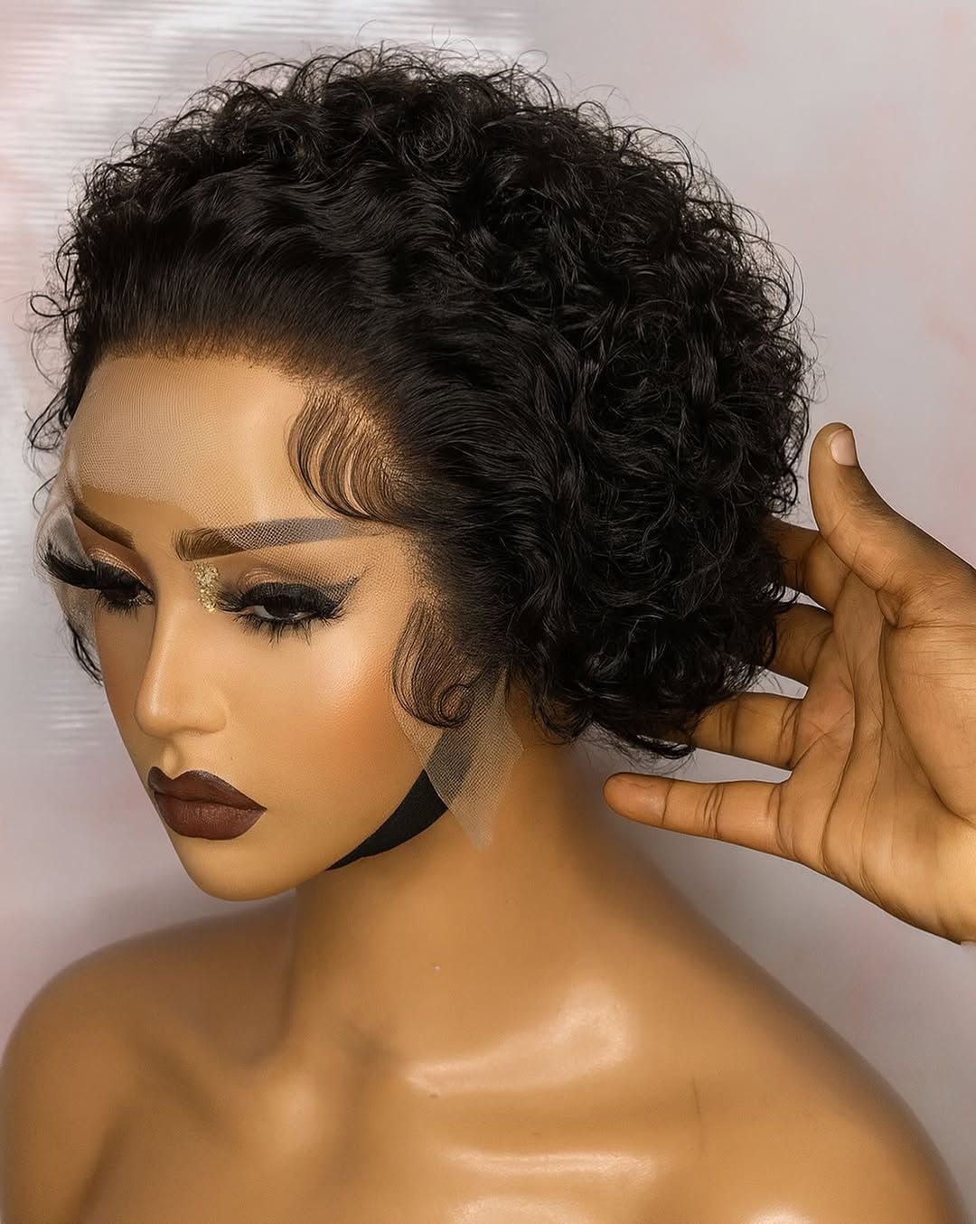 Curly pixie Lace Frontal Unit