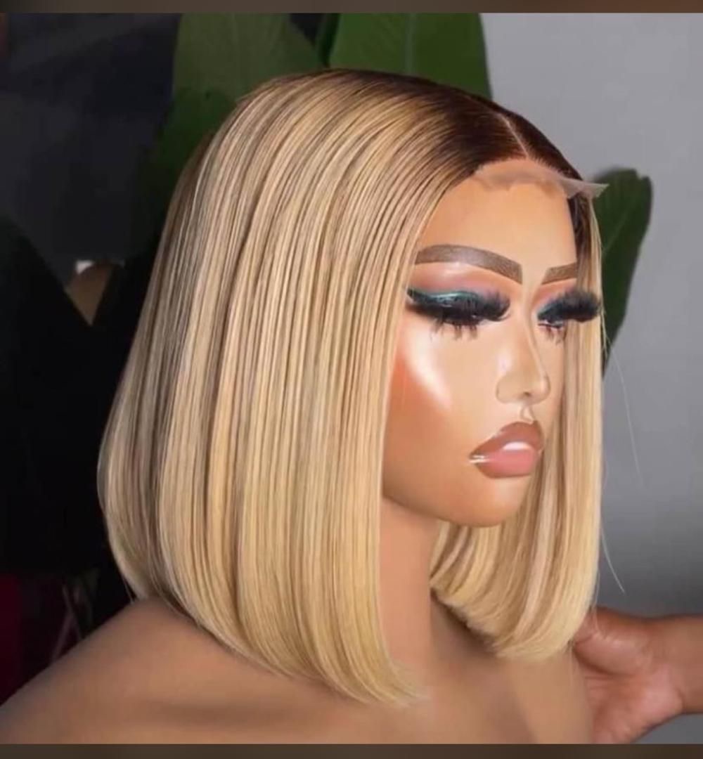 Pale blonde Bob