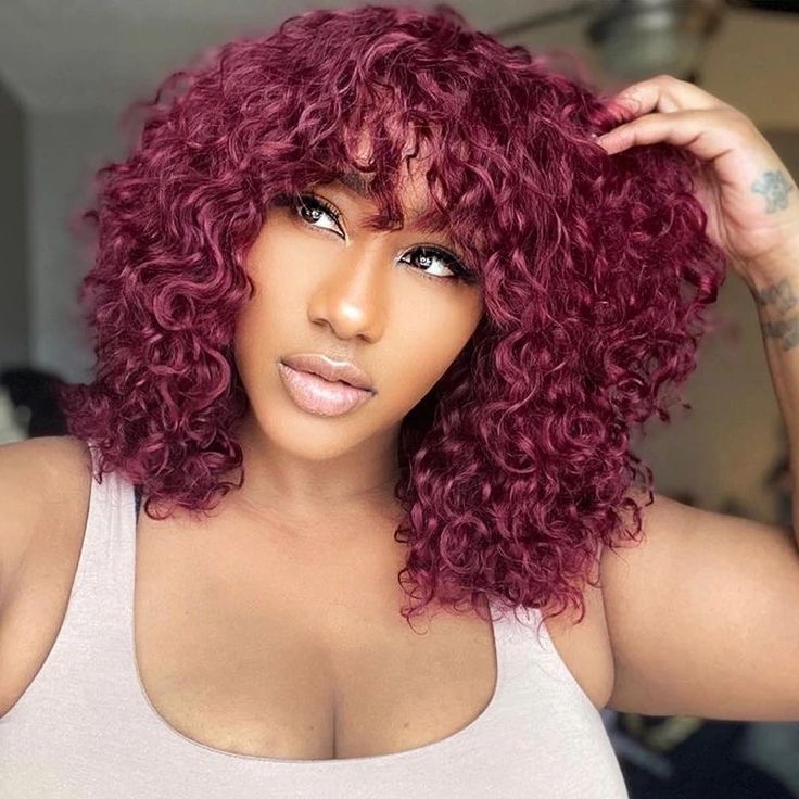 Burgundy Water Wave Goddess Fringe